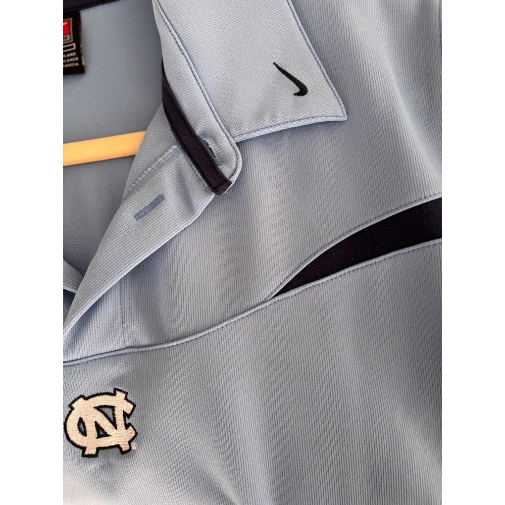 NIKE UNC Tar Heels Polo Shirt Boys LG 16-18 Dri-FIT Light Blue Collegiate Golf - Picture 7 of 10